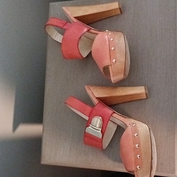 Coach Darcy open toed platform Heels 👠 Orange - Picture 7 of 11